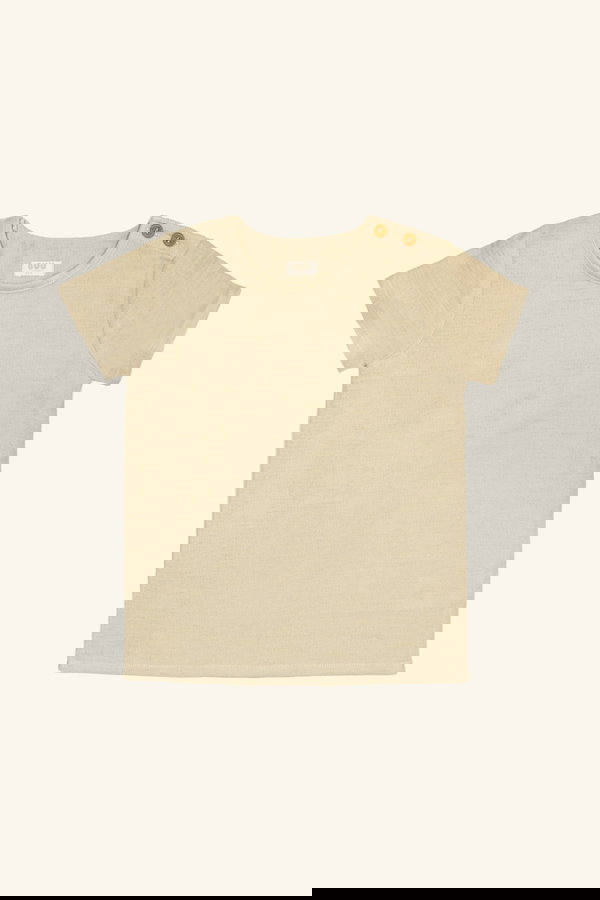 Denizci Yakaı Organik Pamuk Müslin Gömlek ve Şort Takım BEJ