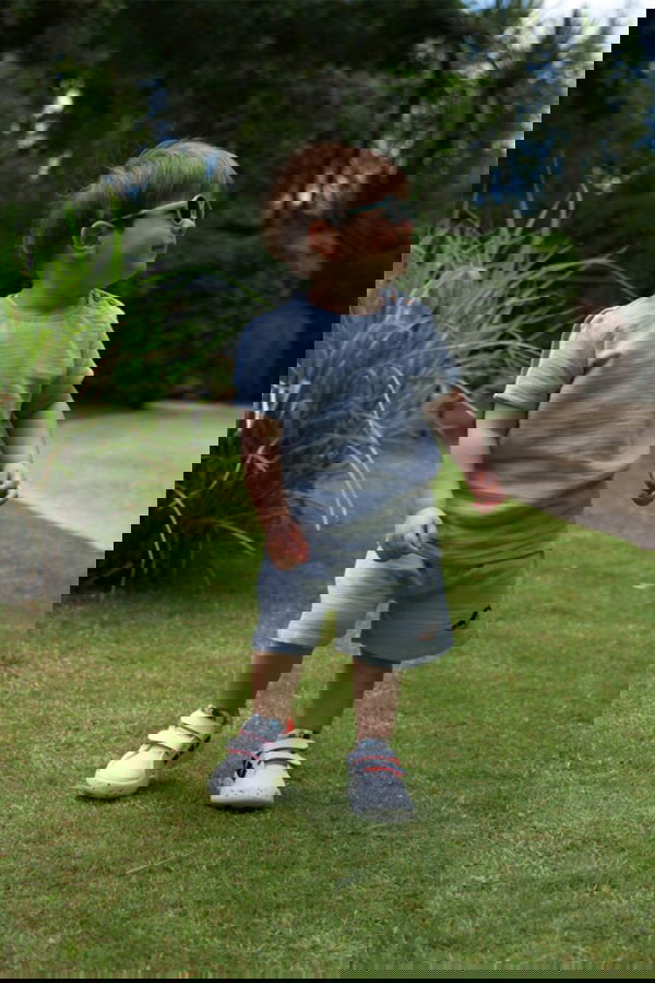 Denizci Yakaı Organik Pamuk Müslin Gömlek ve Şort Takım MAVİ