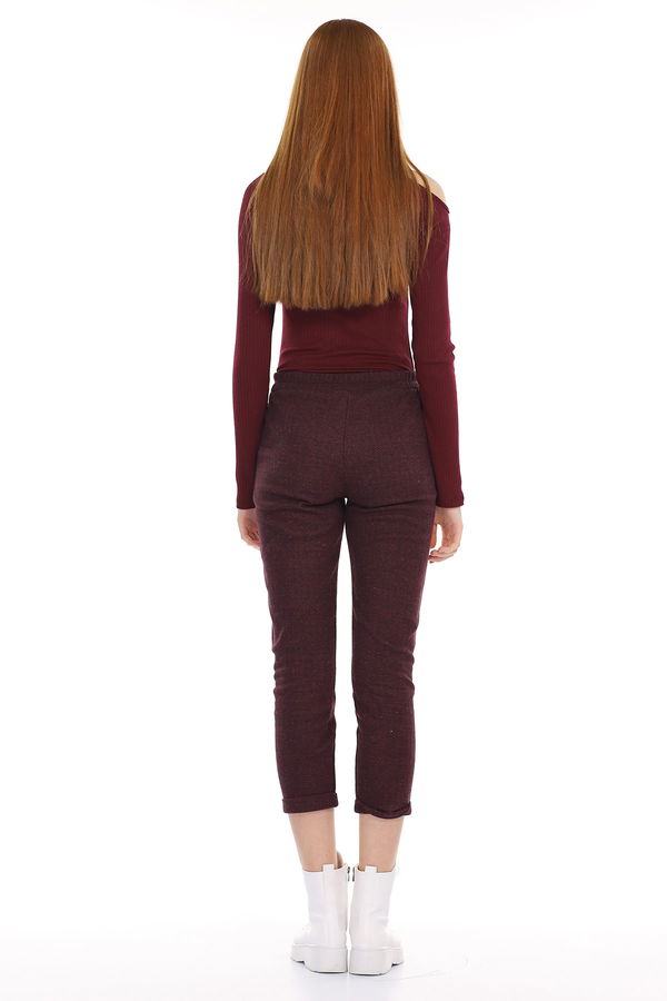 Desenli Pantolon BORDO Desenli Pantolon BORDO