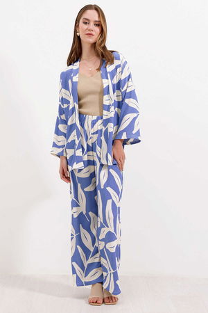 Gabria Desenli Kimono Takım MAVI Gabria Desenli Kimono Takım MAVI
