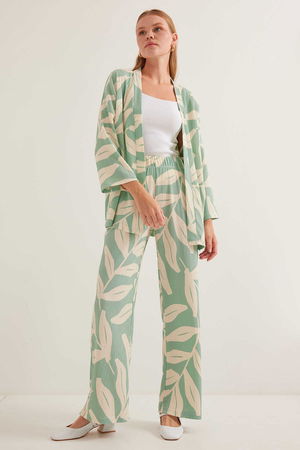 Gabria Desenli Kimono Takım MINT Gabria Desenli Kimono Takım MINT