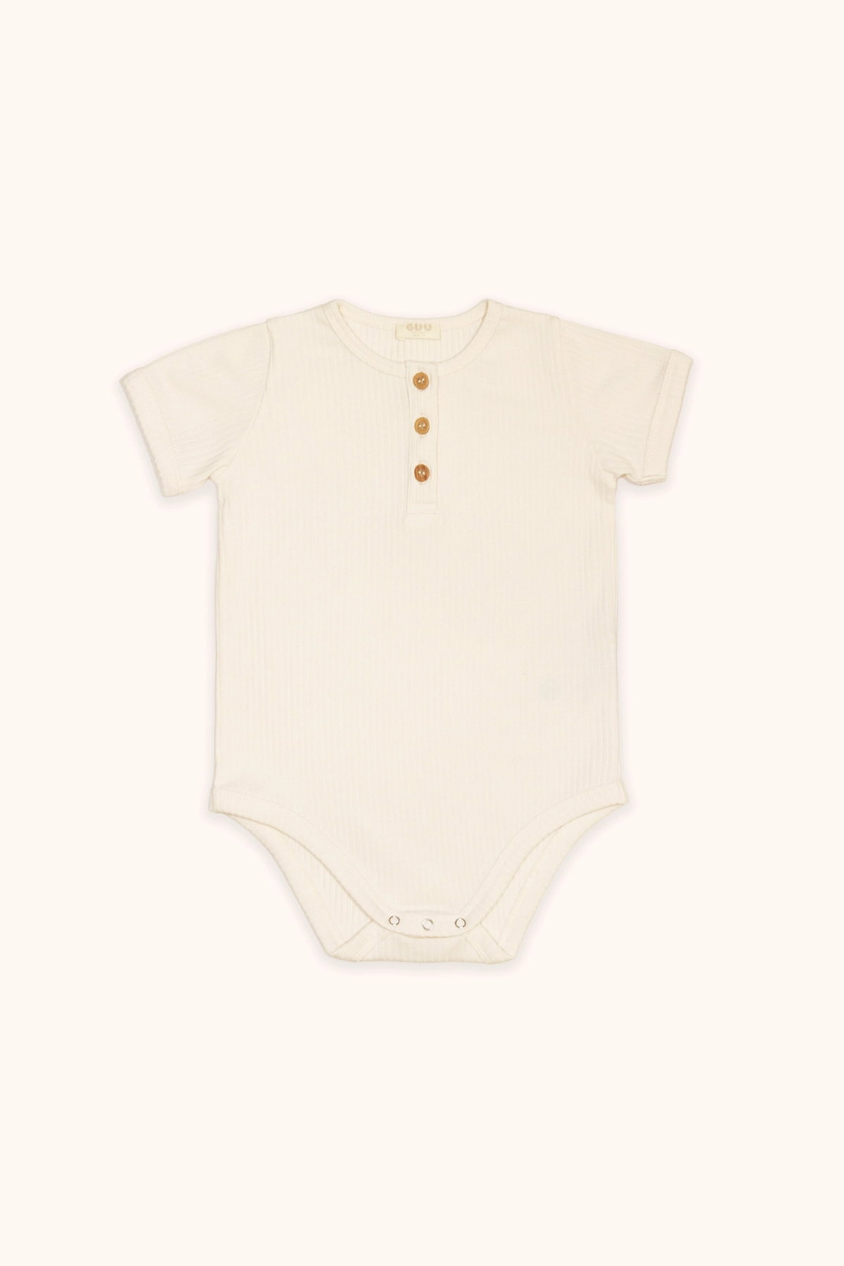 Düğme Detaylı Organik Pamuk Kaşkorse Body EKRU