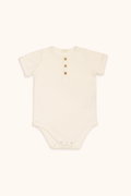 Düğme Detaylı Organik Pamuk Kaşkorse Body EKRU