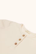 Düğme Detaylı Organik Pamuk Kaşkorse Body EKRU