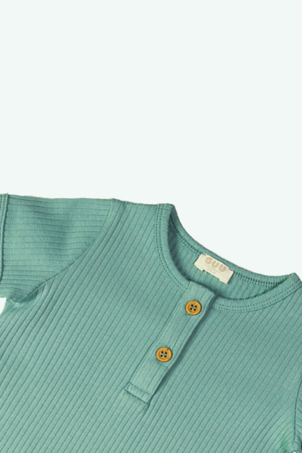 Düğme Detaylı Organik Pamuk Kaşkorse Body PETROL