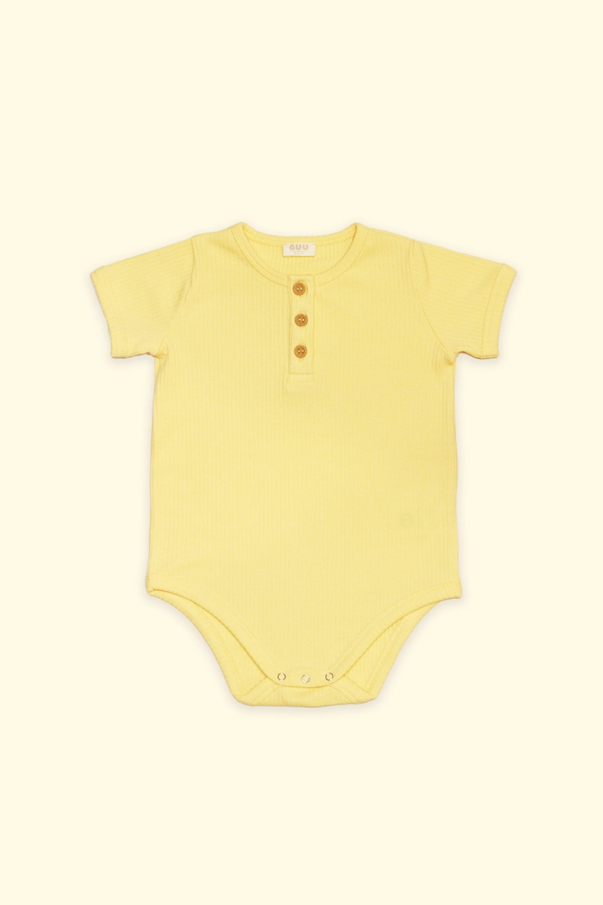 Düğme Detaylı Organik Pamuk Kaşkorse Body SARI