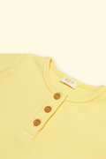 Düğme Detaylı Organik Pamuk Kaşkorse Body SARI