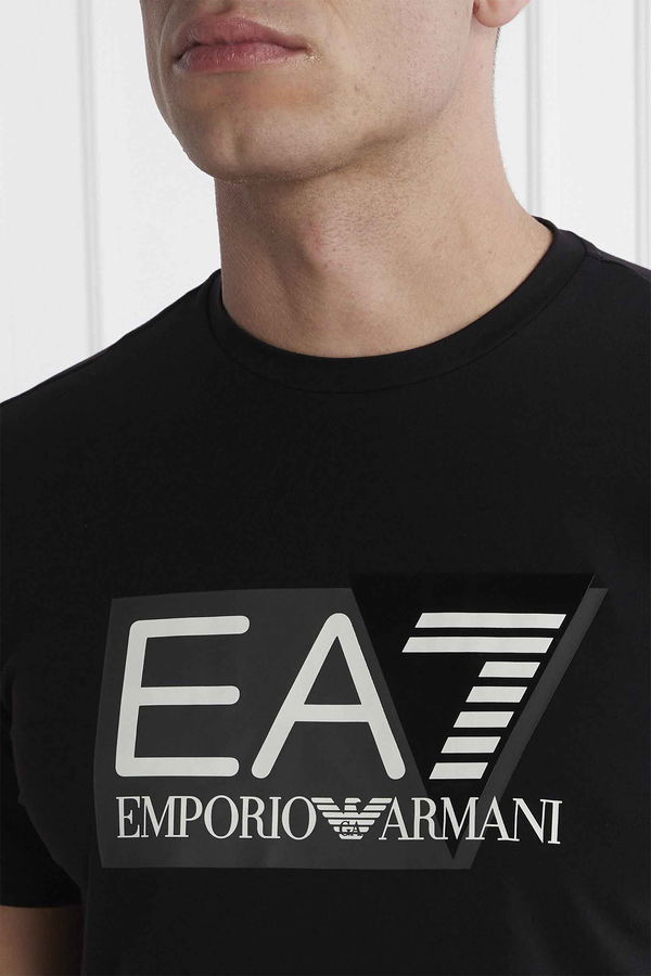 EA7 Baskılı Erkek T-shirt SİYAH