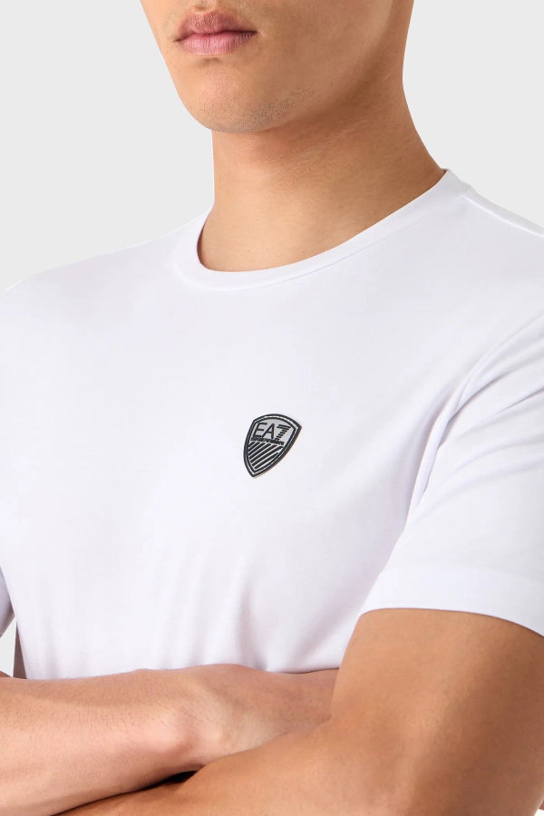 EA7 Erkek Bisiklet Yaka T-shirt Beyaz