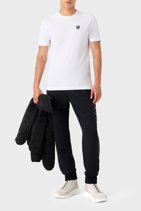 EA7 Erkek Bisiklet Yaka T-shirt Beyaz
