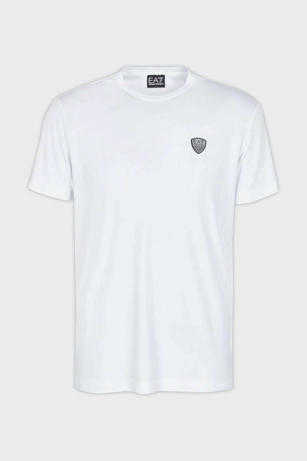EA7 Erkek Bisiklet Yaka T-shirt Beyaz