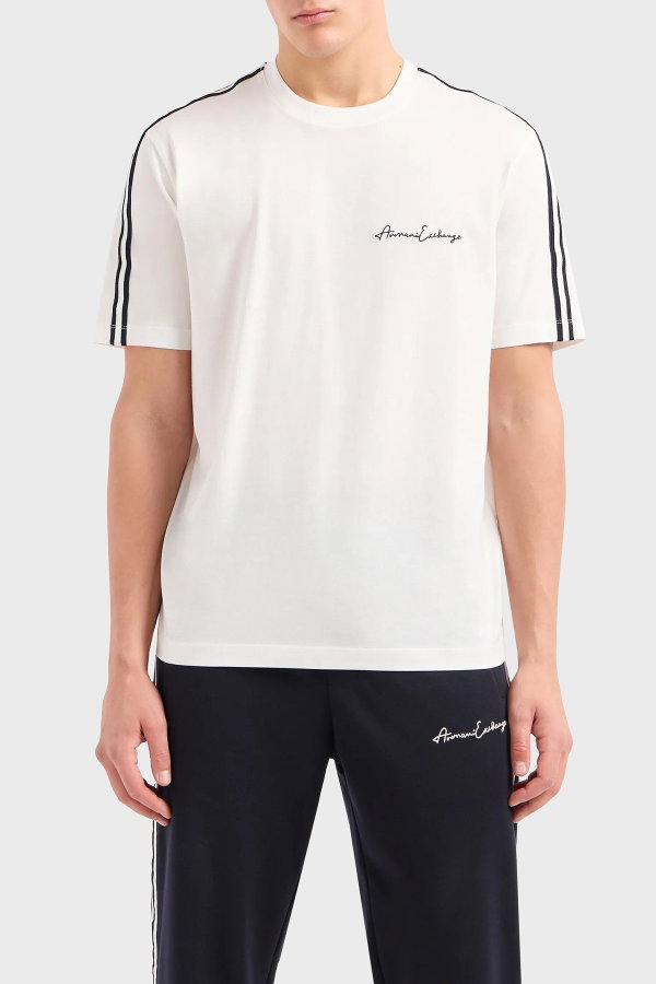 EA7 Erkek Bisiklet Yaka T-shirt Beyaz