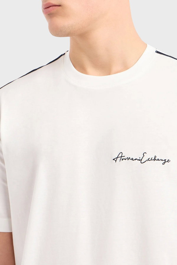 EA7 Erkek Bisiklet Yaka T-shirt Beyaz