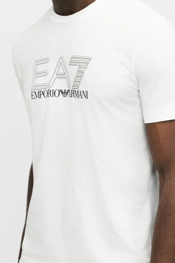 EA7 Erkek Bisiklet Yaka T-shirt BEYAZ