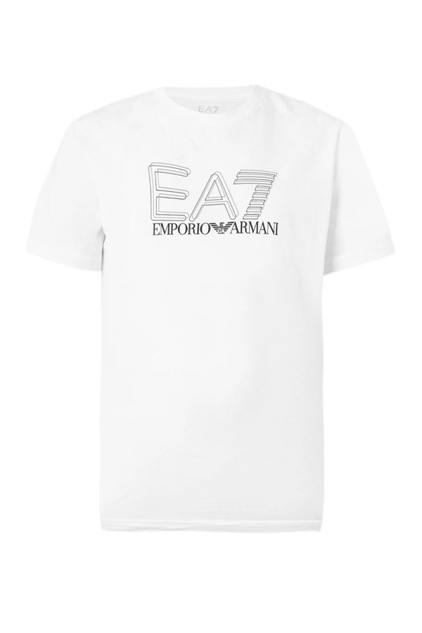 EA7 Erkek Bisiklet Yaka T-shirt BEYAZ