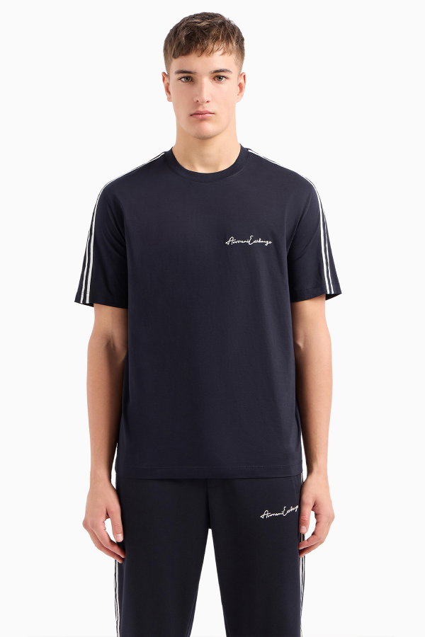 EA7 Erkek Bisiklet Yaka T-shirt LACIVERT