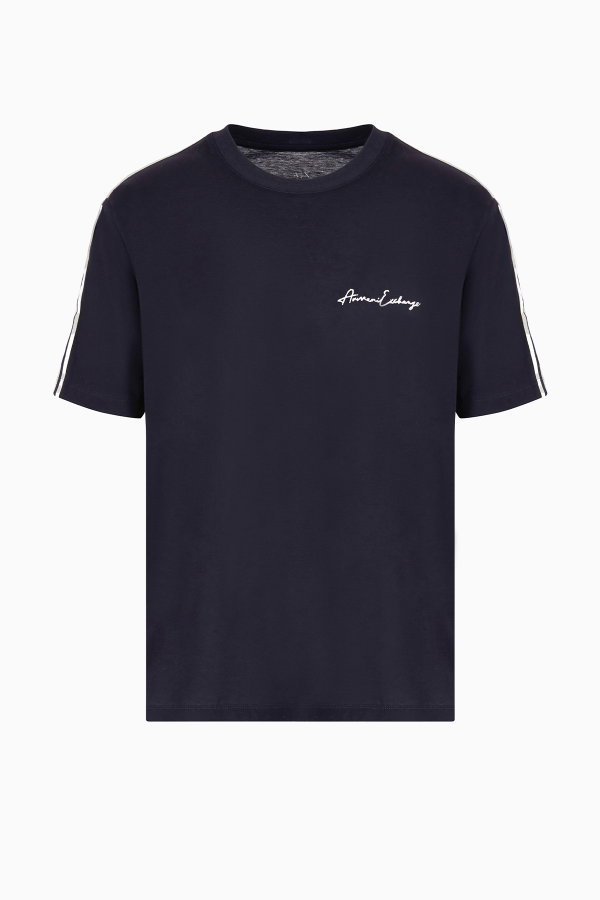 EA7 Erkek Bisiklet Yaka T-shirt LACIVERT