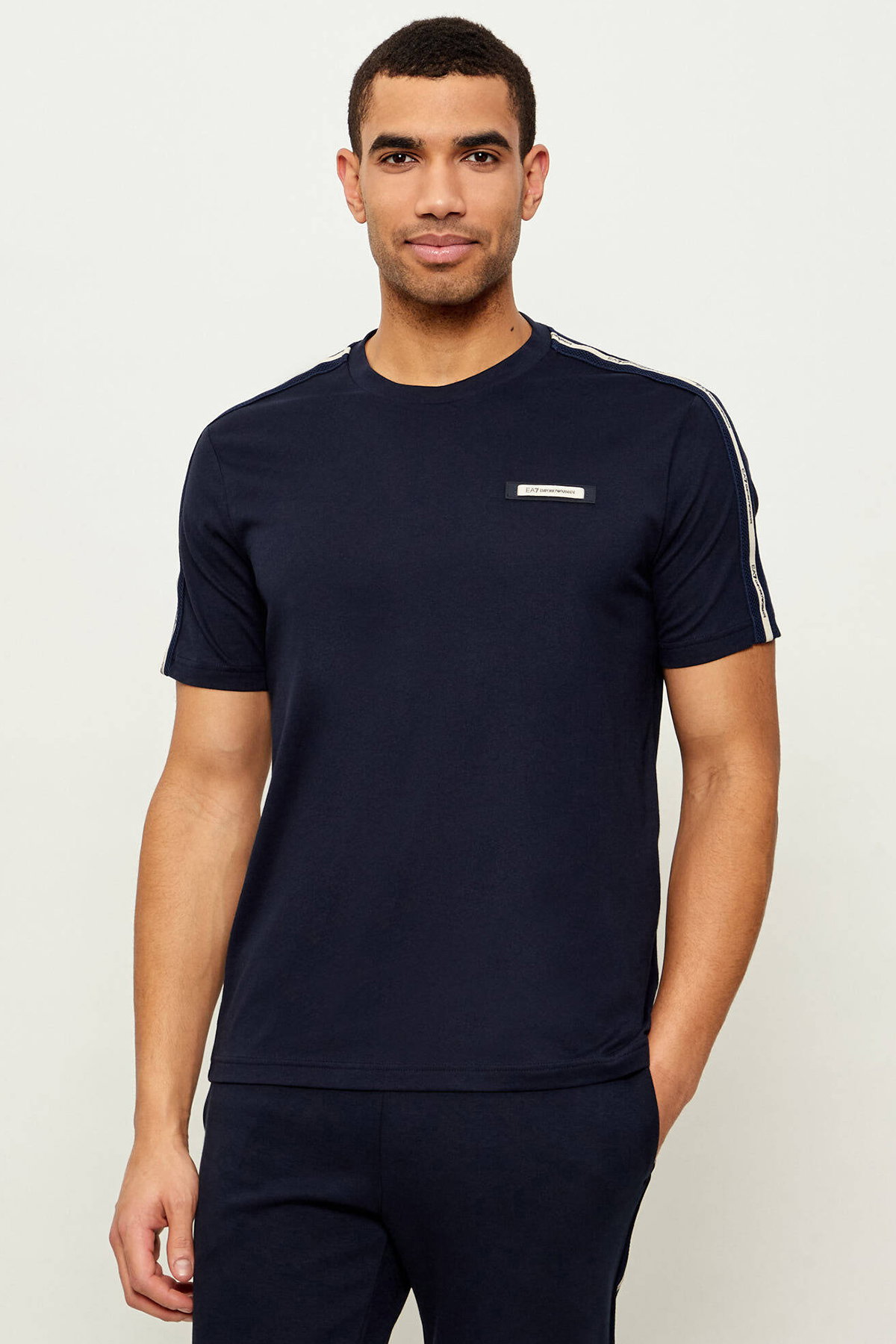 EA7  Erkek Bisiklet Yaka T-shirt LACIVERT