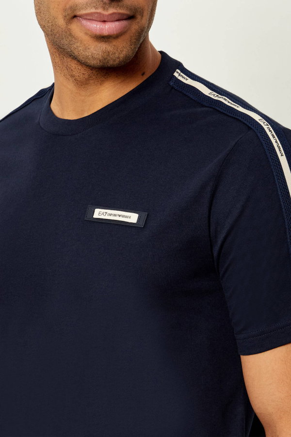 EA7  Erkek Bisiklet Yaka T-shirt LACIVERT
