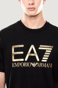 EA7 Erkek Bisiklet Yaka T-shirt SIYAH