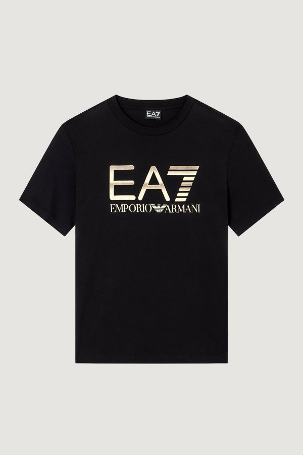 EA7 Erkek Bisiklet Yaka T-shirt SIYAH