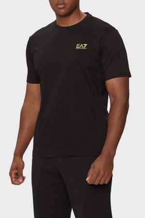 EA7 Erkek Bisiklet Yaka T-shirt SIYAH