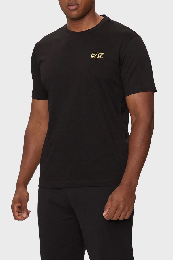 EA7 Erkek Bisiklet Yaka T-shirt SIYAH
