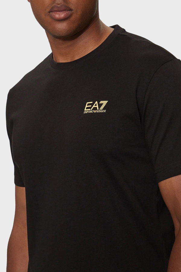 EA7 Erkek Bisiklet Yaka T-shirt SIYAH