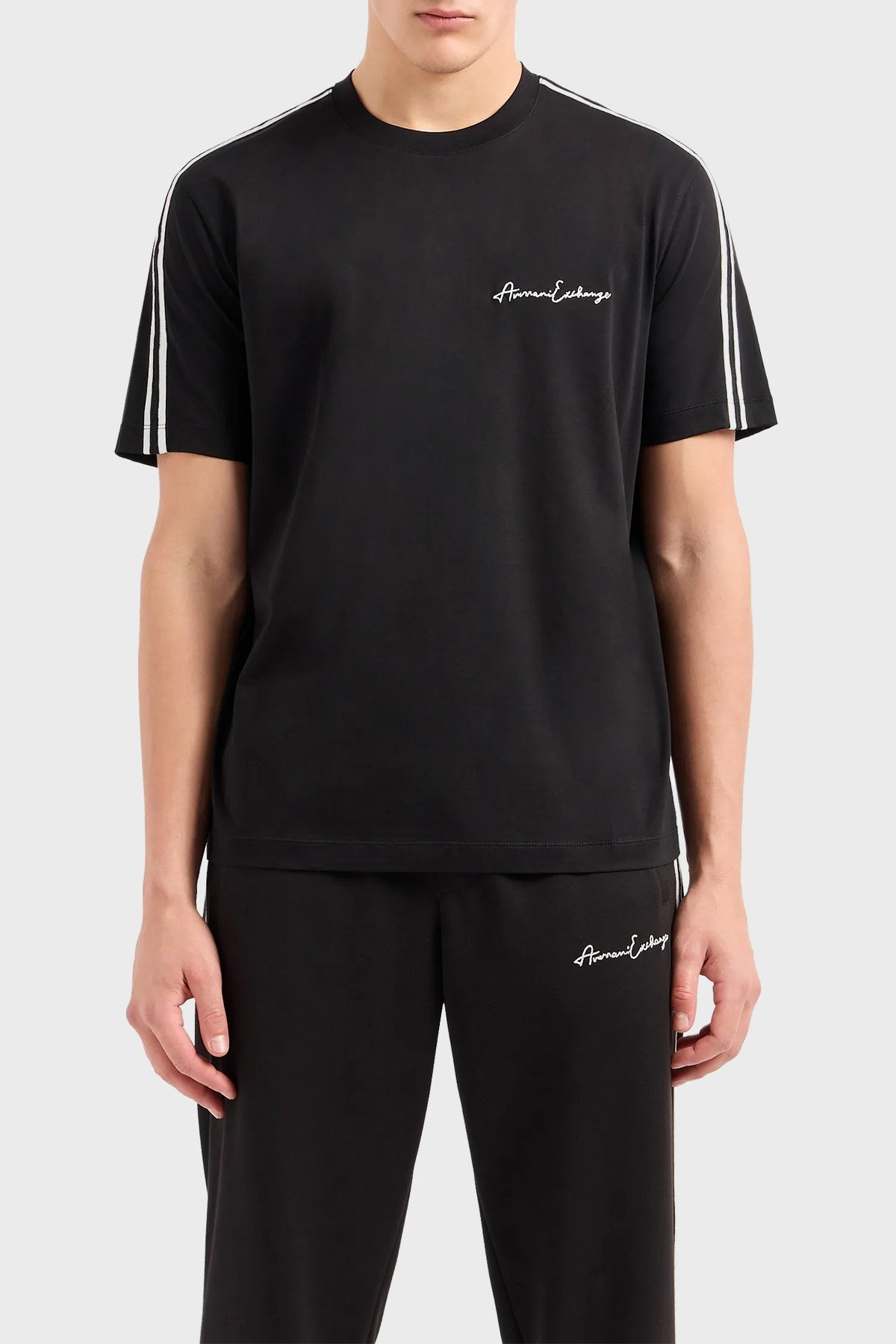 EA7 Erkek Bisiklet Yaka T-shirt SIYAH