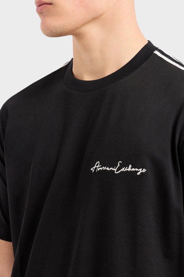 EA7 Erkek Bisiklet Yaka T-shirt SIYAH