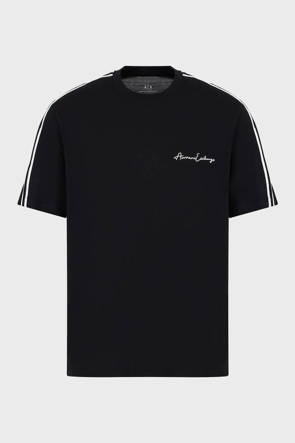 EA7 Erkek Bisiklet Yaka T-shirt SIYAH