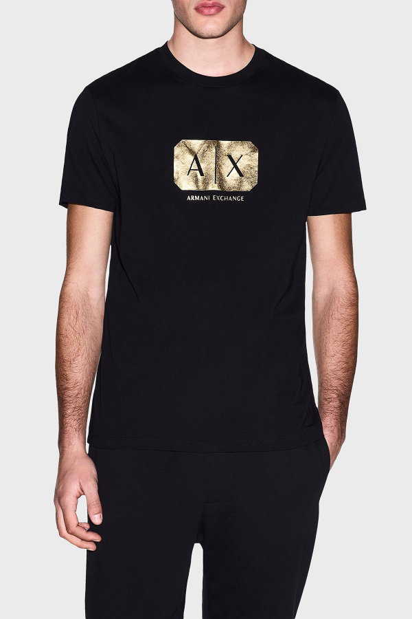 EA7 Erkek Bisiklet Yaka T-shirt SIYAH