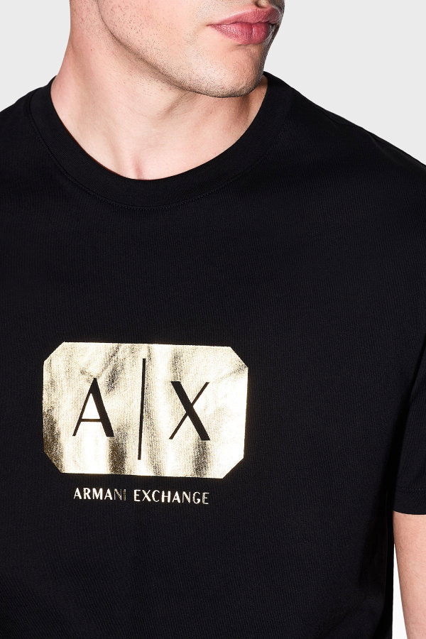 EA7 Erkek Bisiklet Yaka T-shirt SIYAH