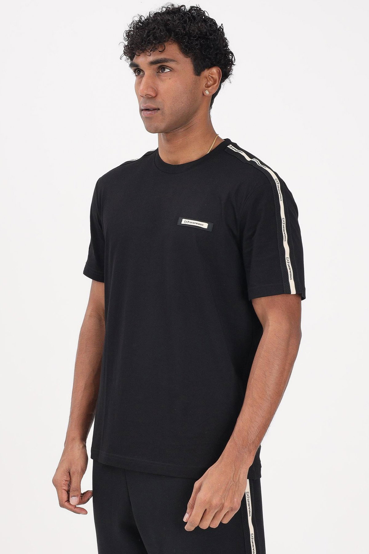 EA7  Erkek Bisiklet Yaka T-shirt SIYAH