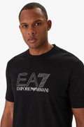 EA7 Erkek Bisiklet Yaka T-shirt SIYAH