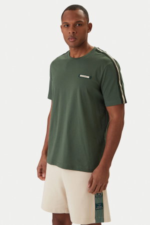 EA7  Erkek Bisiklet Yaka T-shirt YESIL