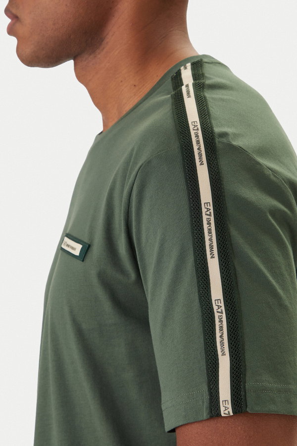 EA7  Erkek Bisiklet Yaka T-shirt YESIL
