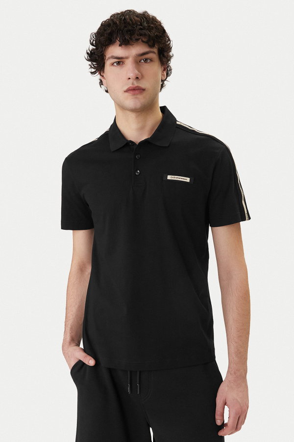 EA7  Erkek Polo Yaka T-shirt SIYAH