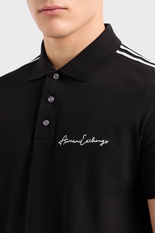 EA7  Erkek Polo Yaka T-shirt SIYAH