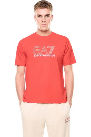 EA7 Erkek Bisiklet Yaka T-shirt KIRMIZI