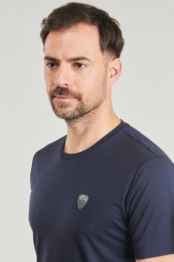 EA7 Erkek Bisiklet Yaka T-shirt LACIVERT