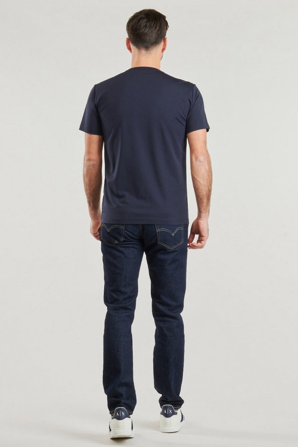 EA7 Erkek Bisiklet Yaka T-shirt LACIVERT