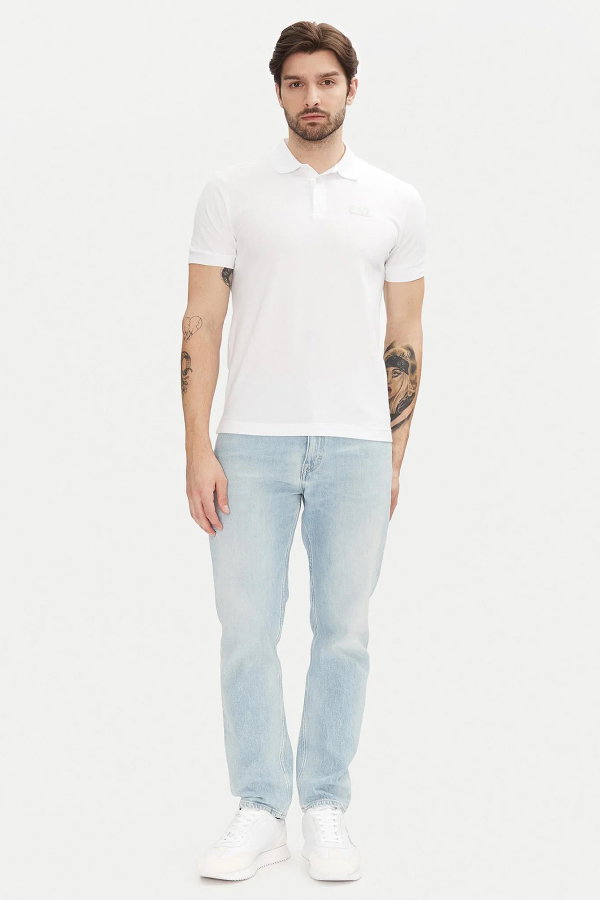 EA7 Erkek Polo Yaka T-shirt Beyaz