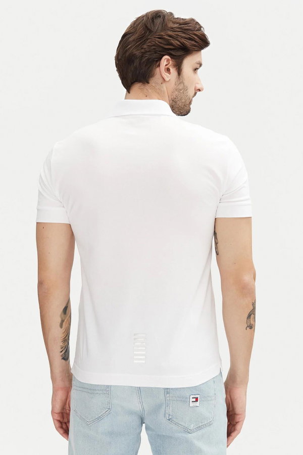 EA7 Erkek Polo Yaka T-shirt Beyaz