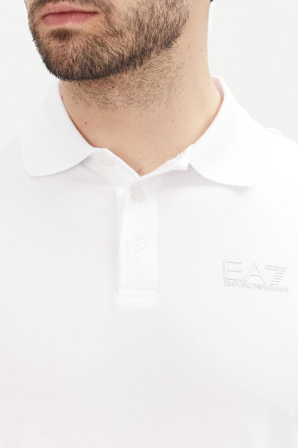 EA7 Erkek Polo Yaka T-shirt Beyaz