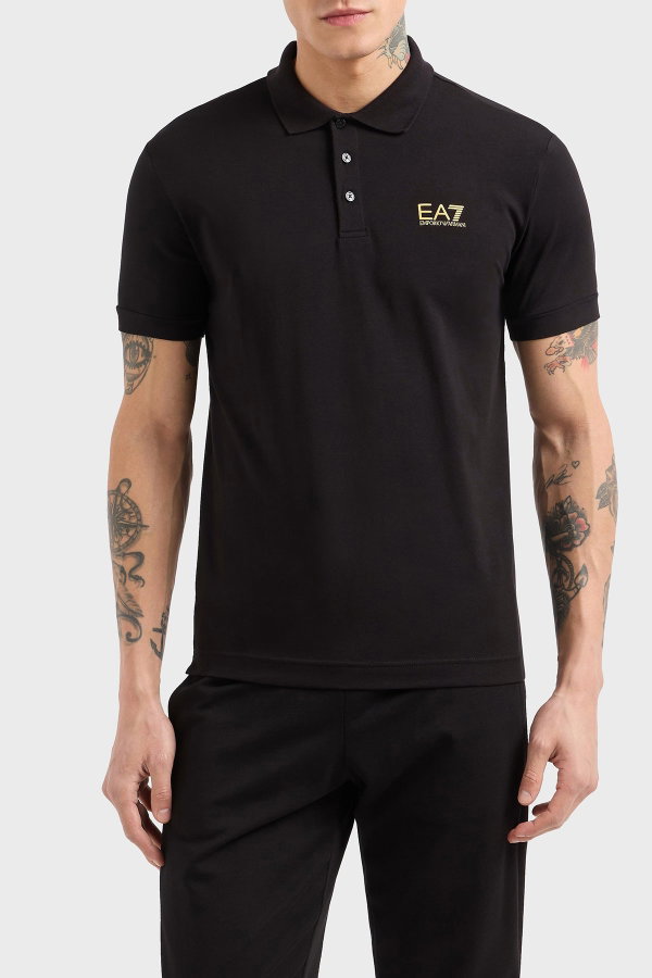 EA7 Erkek Polo Yaka T-shirt SIYAH