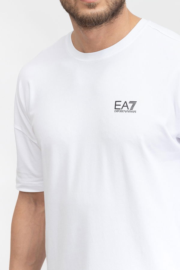 EA7 Erkek Baskılı  T-shirt Beyaz