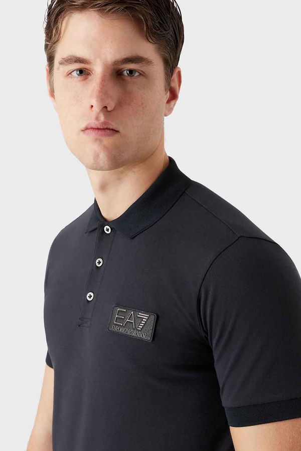 EA7 Polo Yaka Erkek T-shirt SİYAH