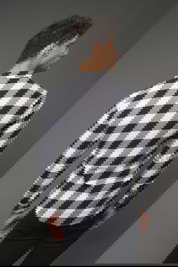 Ekose Düğmeli Gömlek Siyah Ekose Düğmeli Gömlek Siyah