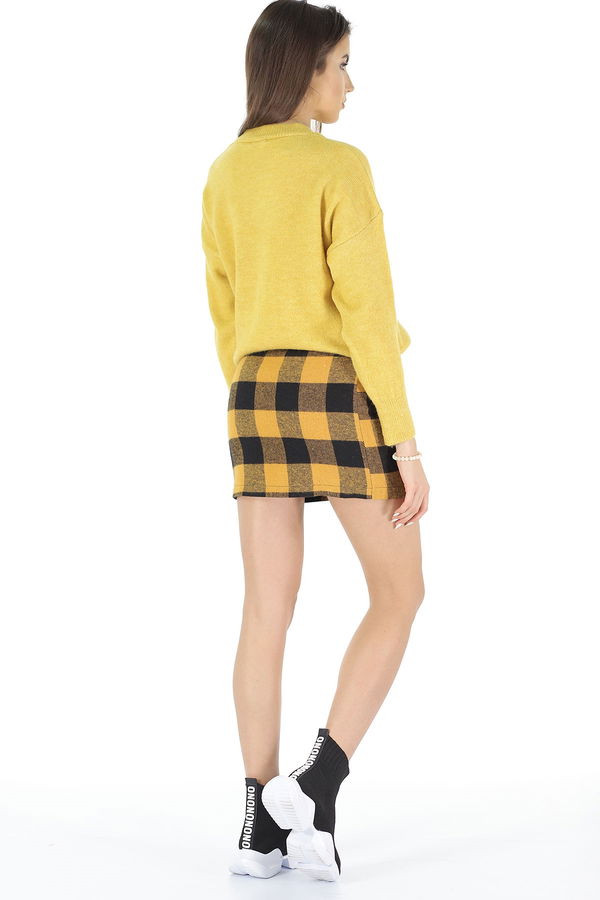 Ekose Mini Etek SARI Ekose Mini Etek SARI